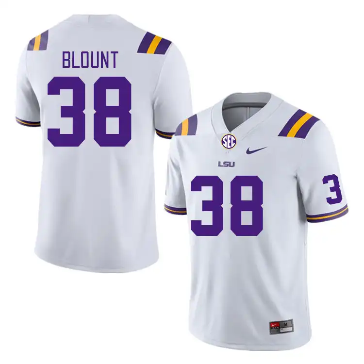 Men's LSU Tigers Darian Blount #38 White NCAA Football Jersey